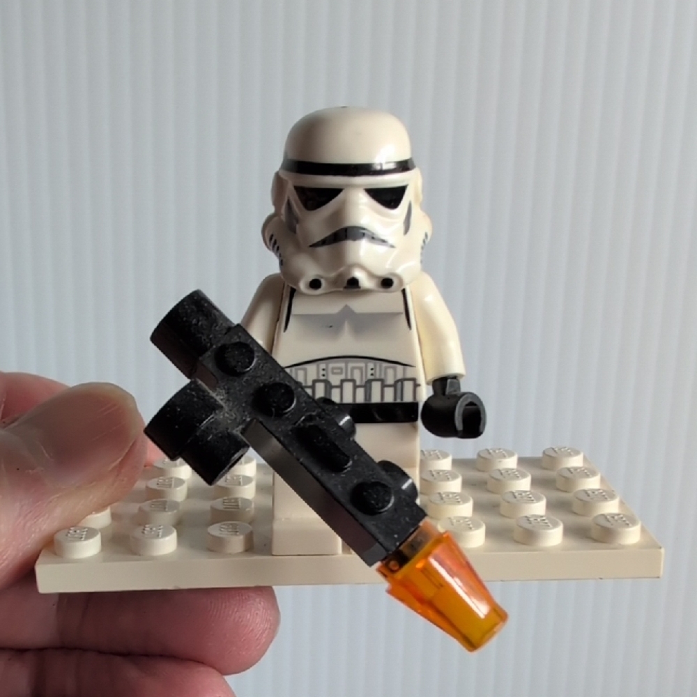 LEGO Stormtrooper Minifigure with Blaster - Black, White, Orange